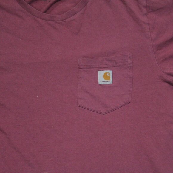 Carhartt Men Red Tee Shirt Short Sleeve Workwear Size Large - Picture 4 of 9